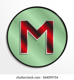 Letter "M" of the Latin alphabet. Vector illustration.