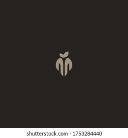 Letter M Leaf Abstract logo icon template design in Vector illustration