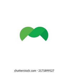 Letter m leaf, fold geometric symbol simple logo vector