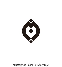 Letter M leaf geometric symbol simple logo vector