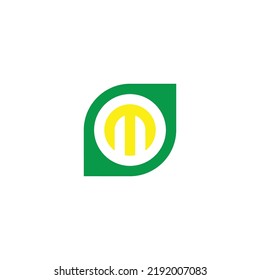 Letter M in leaf geometric symbol simple logo vector