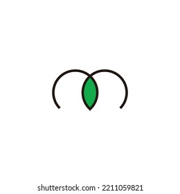 Letter m leaf geometric symbol simple logo vector