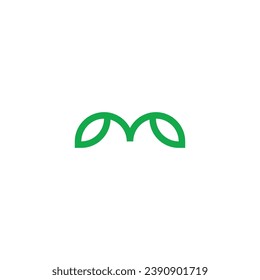 Letter M leaf geometric symbol simple logo vector