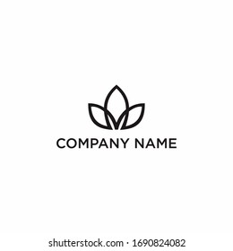 letter M leaf logo design