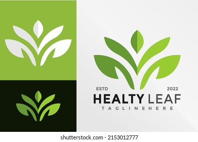 Letter M leaf Logo Design Vector illustration template
