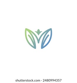 Letter M Leaf Logo Design. M Nature Icon