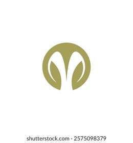 Letter M Leaf Logo Design. M Organic Icon