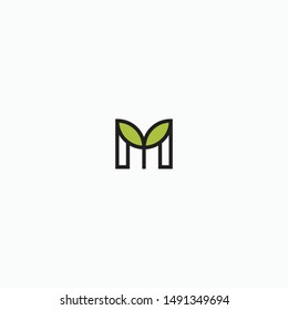 Letter M Leaf Logo Icon Design Template. Beauty, Healthy - Vector