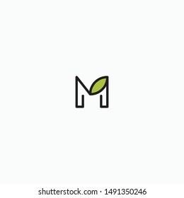 Letter M Leaf Logo Icon Design Template. Beauty, Healthy Vector