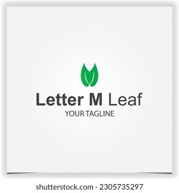 letra m logotipo hoja premium elegante plantilla vectorial eps 10