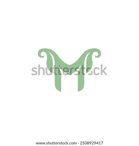 Letter M leaf Logo Vector. Organic Letter M Icon