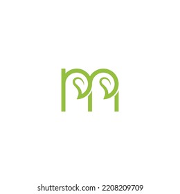 Letter M Leaf. Minimal, Simple, Modern for green business