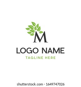 Letter M Leaf Nature Abstract Creative Ecology Business Naturally Logo