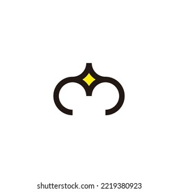 Letter m light, dot geometric symbol simple logo vector