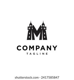 Letter M Lighthouse logo icon vector template.eps
