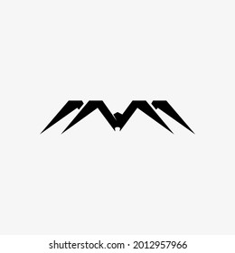 Letter M like spider logo
