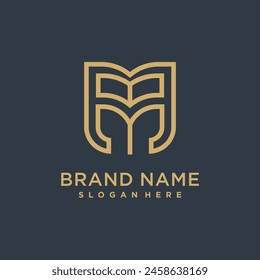 Letter M line creative minimalist logo design
