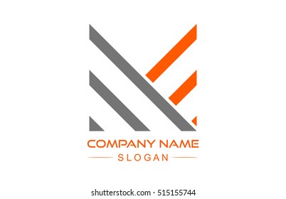 letter m line flat simple logo
