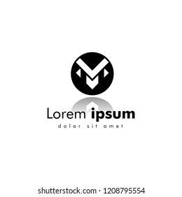 Letter M line logo design. letter in circle . Universal elegant vector sign design. Premium business logotype. Graphic alphabet symbol for corporate business identity