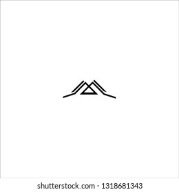 Letter M line logo design
