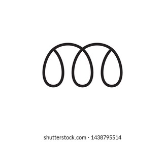 Diseño del logotipo de la línea M. Símbolo monograma monocromo creativo lineal mínimo. Símbolo del alfabeto gráfico. Elemento de plantilla de diseño de icono negro en fondo blanco. Ilustración vectorial.
