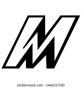Letter M line logo design. Linear creative minimal monochrome monogram symbol. Universal elegant vector sign design. Premium business logotype. Graphic alphabet symbol for corporate business identity