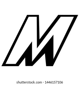 Letter M line logo design. Linear creative minimal monochrome monogram symbol. Universal elegant vector sign design. Premium business logotype. Graphic alphabet symbol for corporate business identity