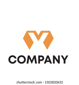 Letter M line logo design. Linear creative minimal monochrome monogram symbol