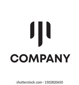 Letter M line logo design. Linear creative minimal monochrome monogram symbol