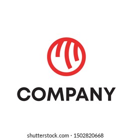 Letter M line logo design. Linear creative minimal monochrome monogram symbol