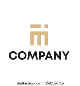 Letter M line logo design. Linear creative minimal monochrome monogram symbol