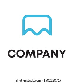 Letter M line logo design. Linear creative minimal monochrome monogram symbol