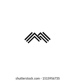 Letter M line logo design