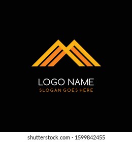 Letter M line logo design template. For Business company