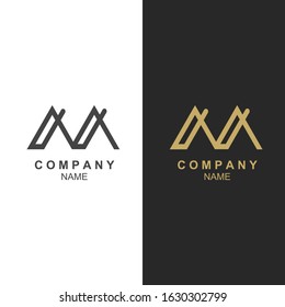 Letter M line logo design. Linear creative symbol. Premium business logotype. Universal elegant vector sign design.  Graphic alphabet symbol for corporate business identity.