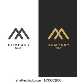 Letter M line logo design. Linear creative symbol. Premium business logotype. Universal elegant vector sign design.  Graphic alphabet symbol for corporate business identity.