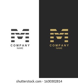 Letter M line logo design. Linear creative symbol. Premium business logotype. Universal elegant vector sign design.  Graphic alphabet symbol for corporate business identity.