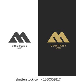 Letter M line logo design. Linear creative symbol. Premium business logotype. Universal elegant vector sign design.  Graphic alphabet symbol for corporate business identity.