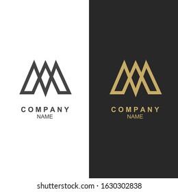 Letter M line logo design. Linear creative symbol. Premium business logotype. Universal elegant vector sign design.  Graphic alphabet symbol for corporate business identity.