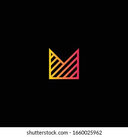 Letter M line logo design. Linear creative minimal monochrome monogram symbol. Universal elegant vector sign design. Premium business logotype. Graphic alphabet symbol for corporate business identity.