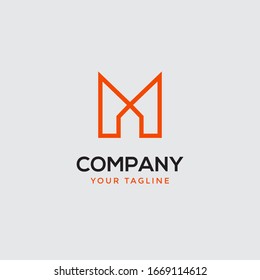 Letter M line logo design. Linear creative minimal monochrome monogram symbol. Universal elegant vector sign design. Premium business logotype. Graphic alphabet symbol for corporate business identity
