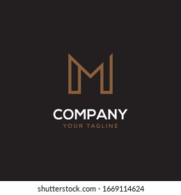 Letter M line logo design. Linear creative minimal monochrome monogram symbol. Universal elegant vector sign design. Premium business logotype. Graphic alphabet symbol for corporate business identity
