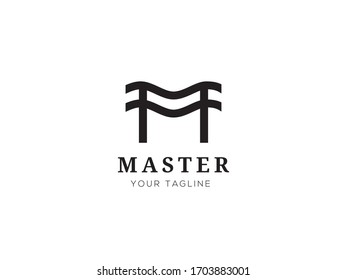 Diseño del logotipo de la línea M. Símbolo monograma monocromo creativo lineal mínimo. Diseño universal elegante de señalización vectorial. Logotipo de negocio Premium. Símbolo gráfico del alfabeto para identidad empresarial	