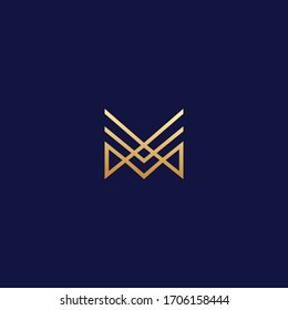 Letter M line logo design. Linear creative minimal monochrome monogram symbol. Universal elegant vector sign design. Premium business logotype. 
