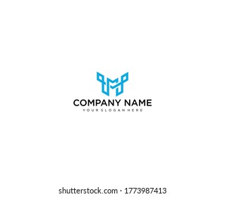 Letter M line logo design. Linear creative minimal monochrome monogram symbol. Universal elegant vector sign design. Premium business logotype. Graphic alphabet symbol for corporate business identity