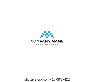 Letter M line logo design. Linear creative minimal monochrome monogram symbol. Universal elegant vector sign design. Premium business logotype. Graphic alphabet symbol for corporate business identity