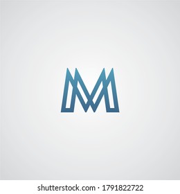 Letter M line logo design. Linear creative minimal monochrome monogram symbol. Universal elegant vector sign design. Premium business logotype. Graphic alphabet symbol for corporate business identity
