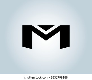 Letter M line logo design. Linear creative minimal monochrome monogram symbol. Universal elegant vector sign design. Premium business logotype. Graphic alphabet symbol for corporate business identity