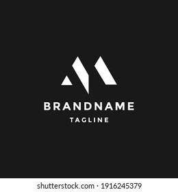 Letter M line logo design. Linear creative minimal monochrome monogram symbol.