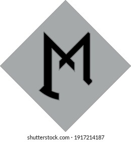 Letter M line logo design.